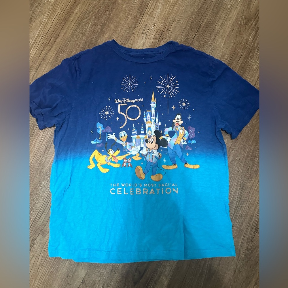 Disney world 50th anniversary blue shirt
